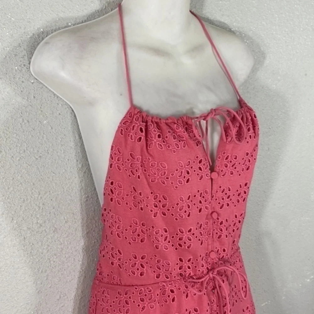 NWT J . Crew pink Anguilla mini halter dress in eyelet O24